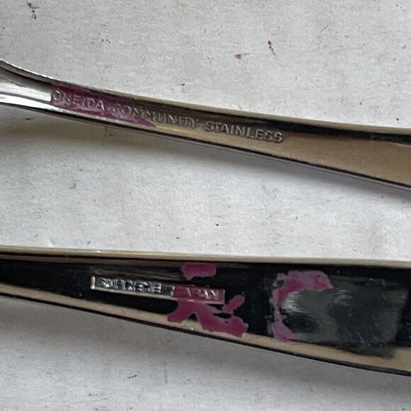 Fork and Spoon Serving Set Oneida Supreme Japan The Rose Floral Flatware Salad - Picture 4 of 4